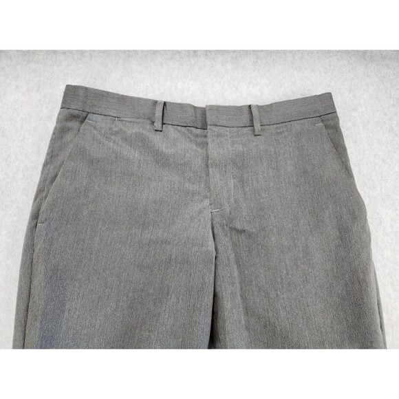 Express Photographer Dress Pants grey Womens sSZ 31/30 Flat Front Work Pinstripe - Picture 3 of 11